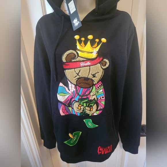 CIVILIZED Notorious Bear Pullover Roomy Hoodie (Black) Sz. Small NWT - Picture 2 of 7